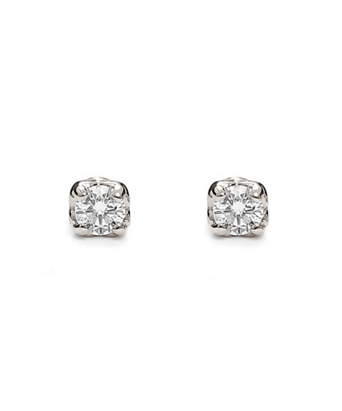 Gold heart stud earrings with diamonds - 1