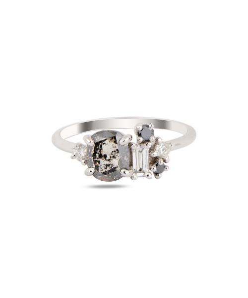 Ring with Salt and Pepper diamond - 2