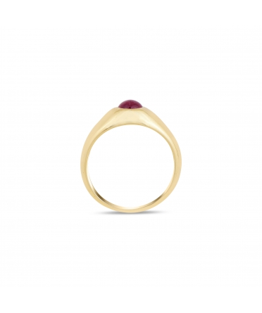 Gold signet ring with ruby - 3