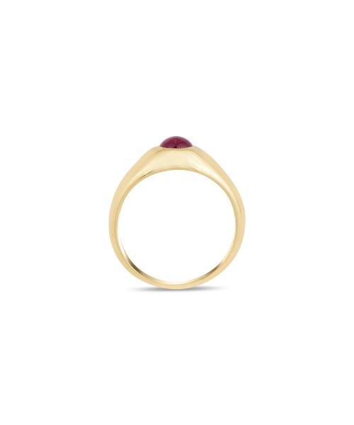 Gold signet ring with ruby - 3