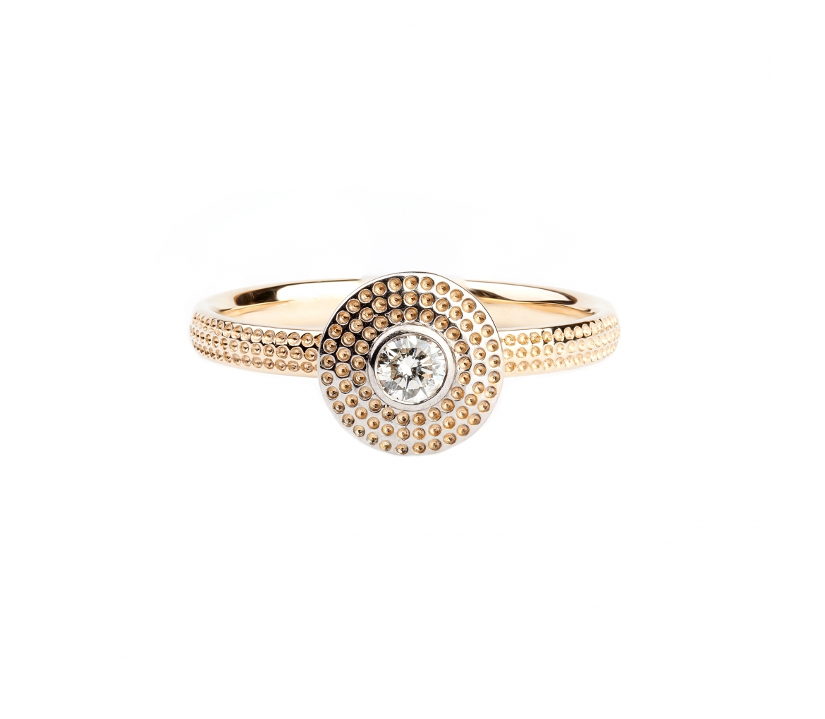 Gold ring with diamond - 1