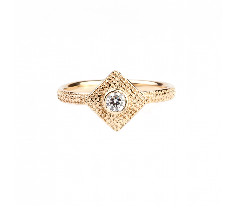 Gold ring with diamond - 2