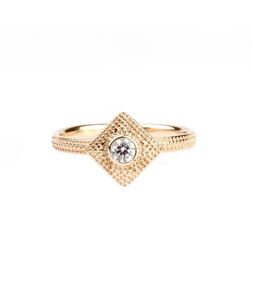 Gold ring with diamond - 2