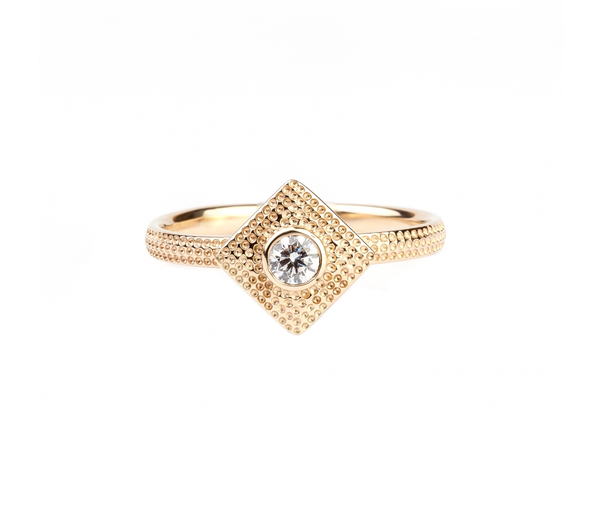 Gold ring with diamond - 2