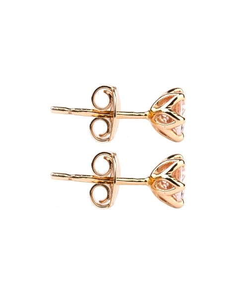 Gold stud earrings with morganite - 2