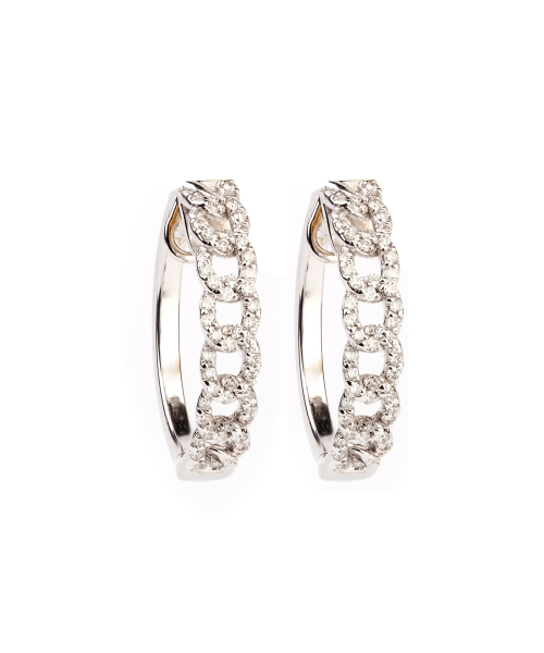 Gold hoop earrings with diamonds - 2