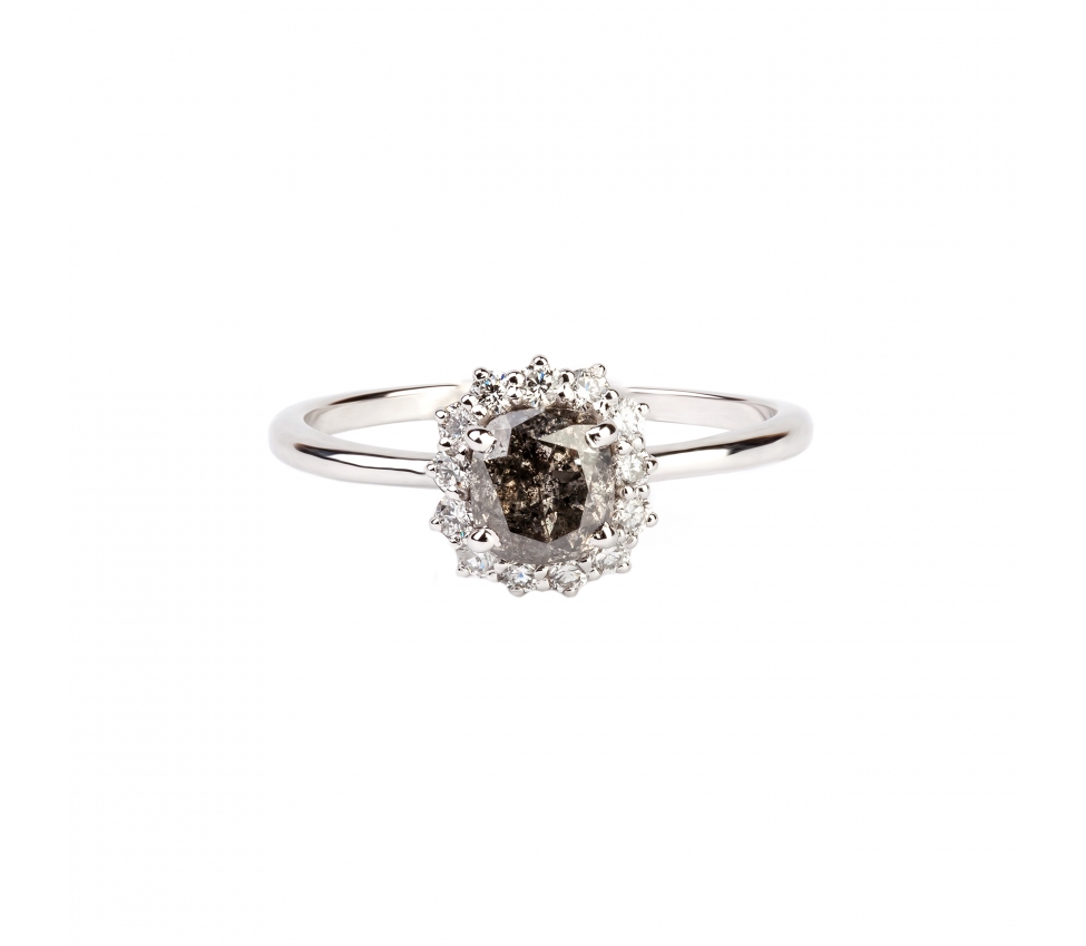 Ring with Salt and Pepper diamond - 1