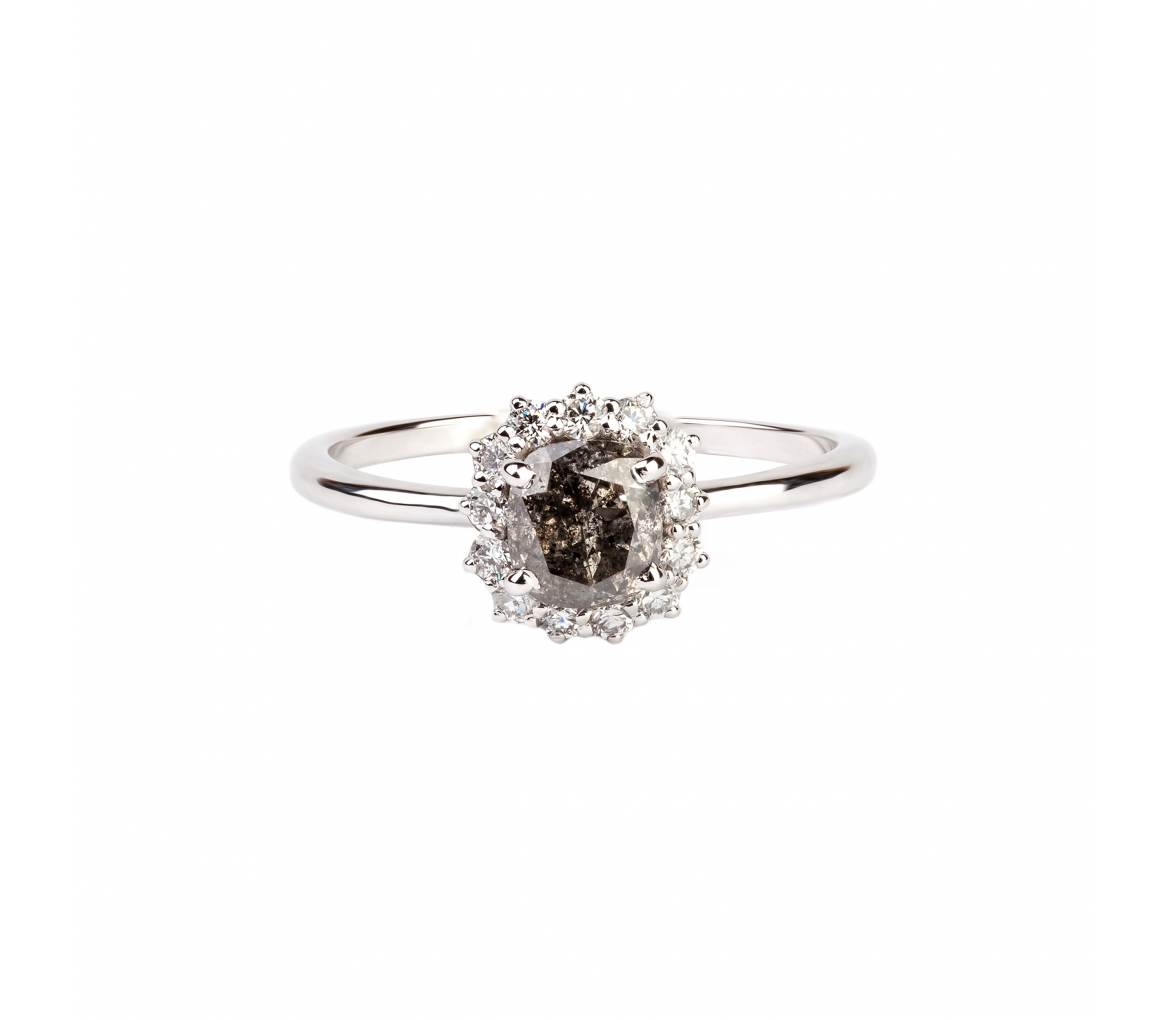 Ring with Salt and Pepper diamond - 1