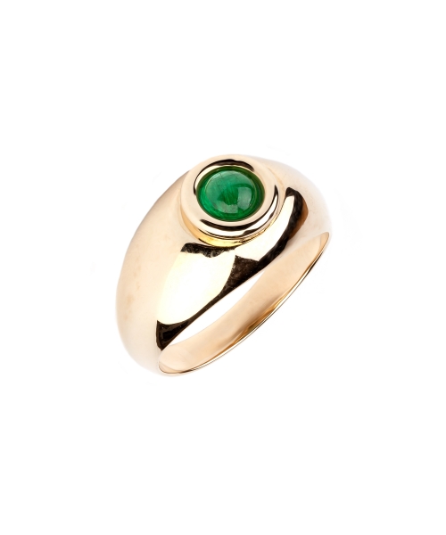 Gold signet ring with emerald - 2