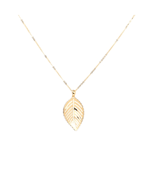 Gold pendant with leaf motif - 1