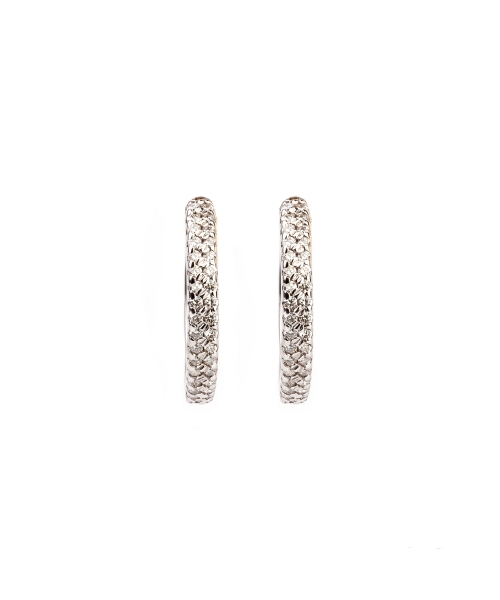 Gold hoop earrings with diamonds - 1