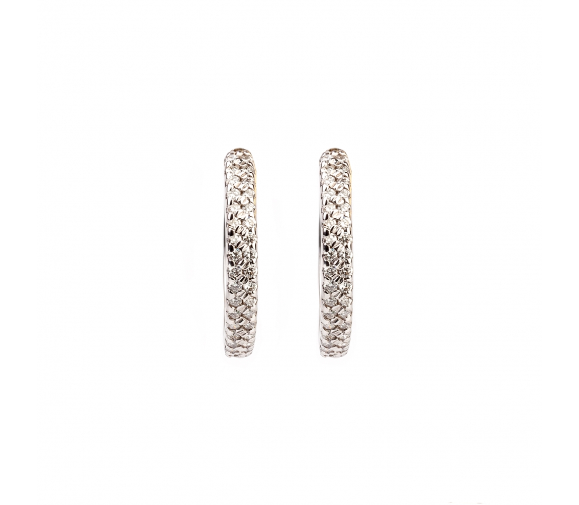 Gold hoop earrings with diamonds - 1