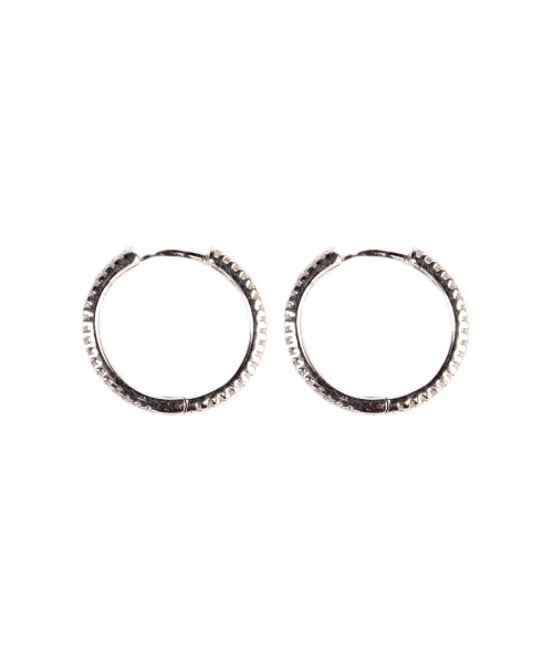 Gold hoop earrings with diamonds - 2