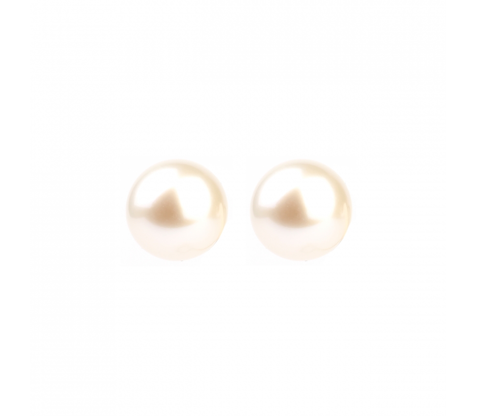 Gold stud earrings with pearls - 1