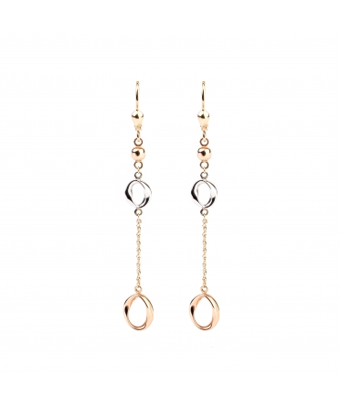 Gold long multicolor earrings - 1