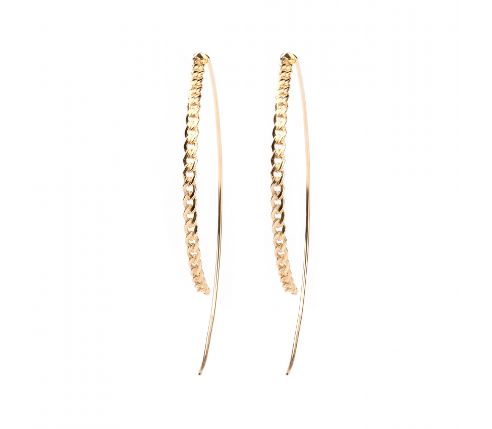 Gold large hoop earrings - 1