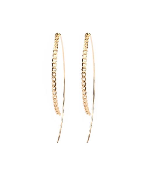 Gold large hoop earrings - 1