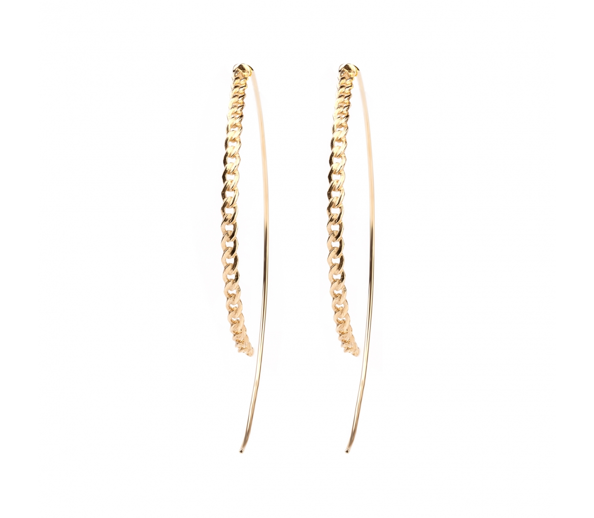 Gold large hoop earrings - 1