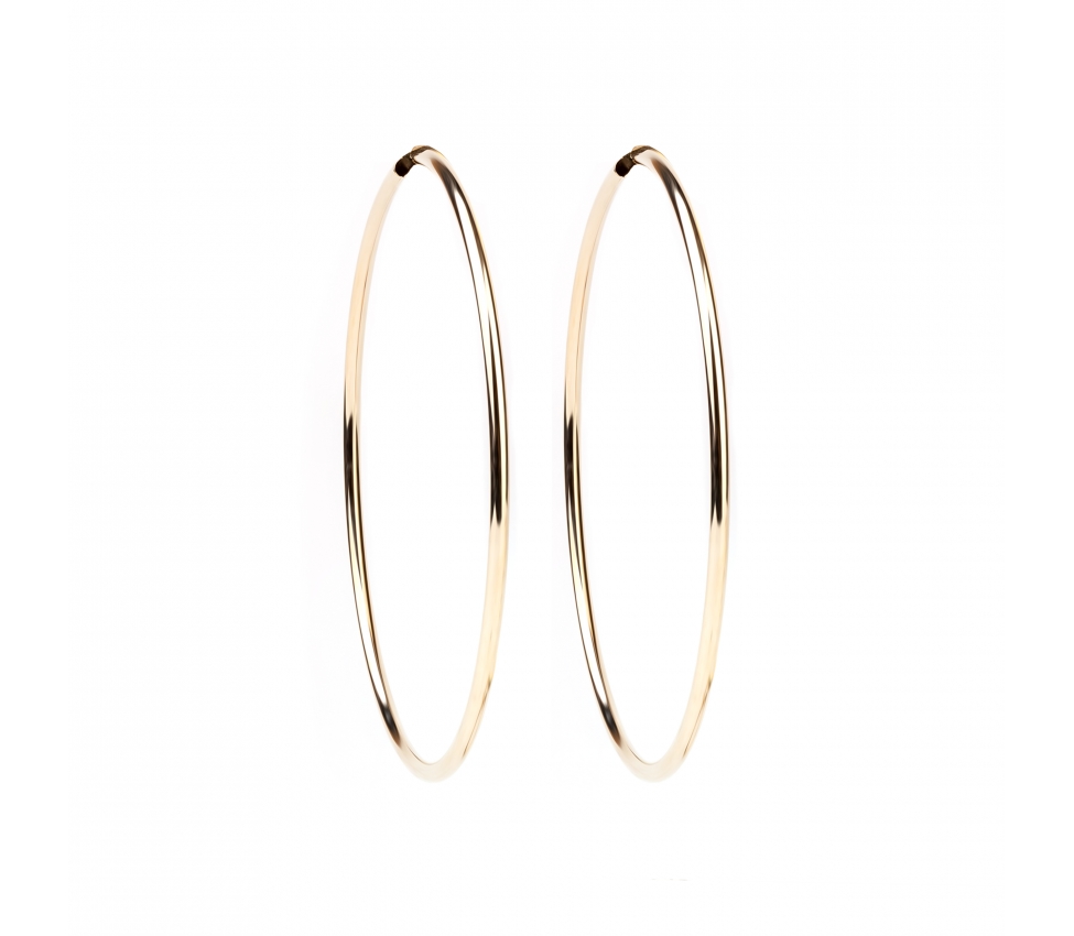 Gold hoop earrings 6 cm - 2