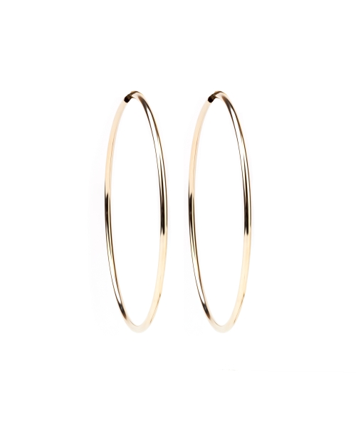 Gold hoop earrings 6 cm - 2