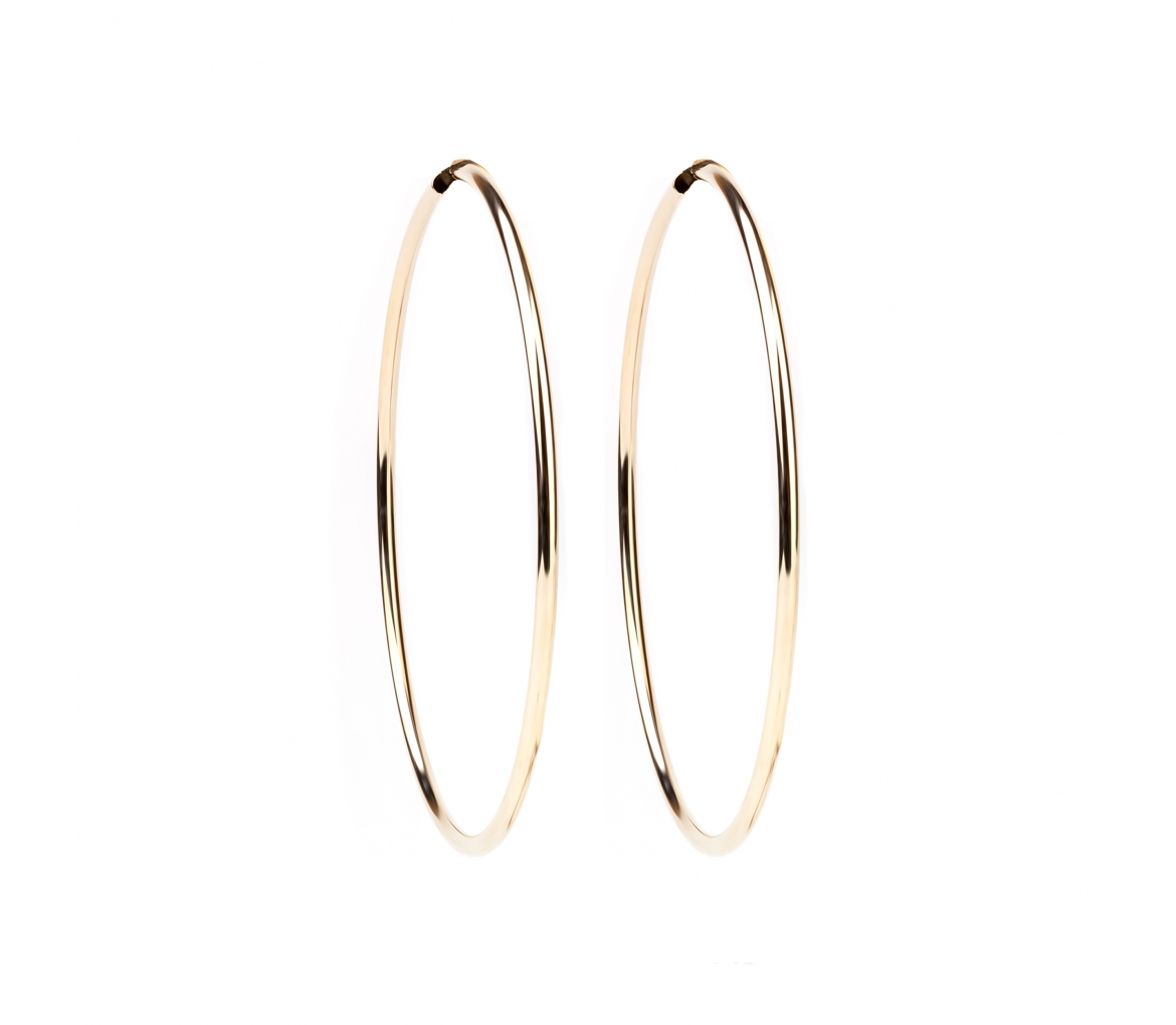 Gold hoop earrings 6 cm - 2