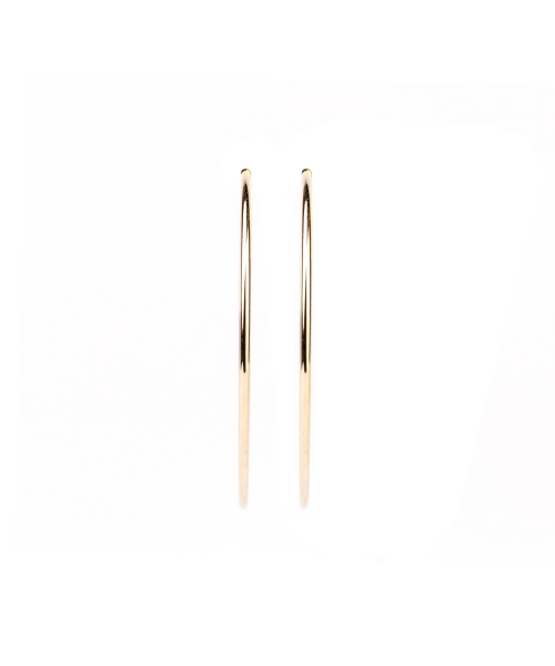 Gold hoop earrings 6 cm - 1