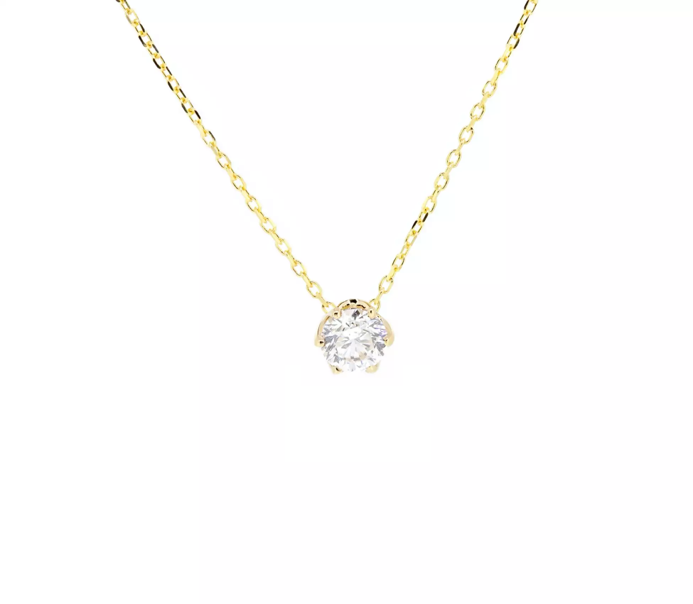 Gold necklace with diamond 45 cm - 1