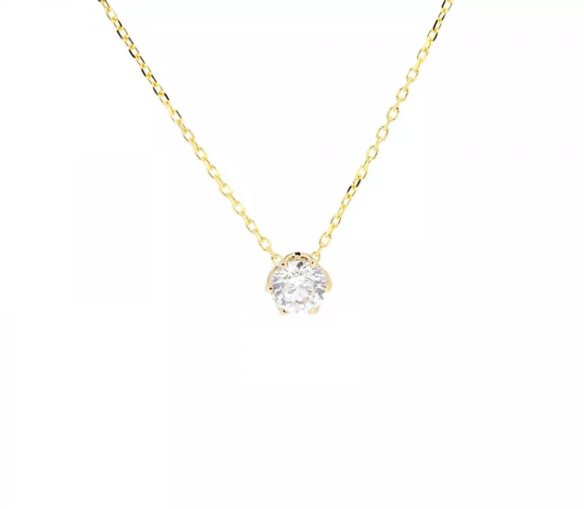 Gold necklace with diamond 45 cm - 1