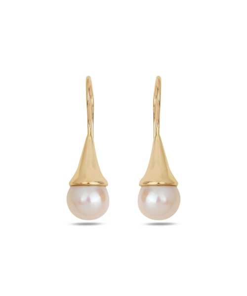 Gold earrings with pearls - 1