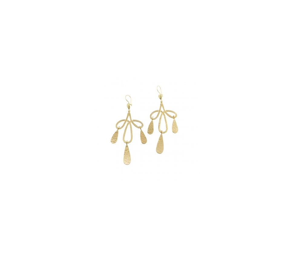 Goldplated long bronze earrings - 1