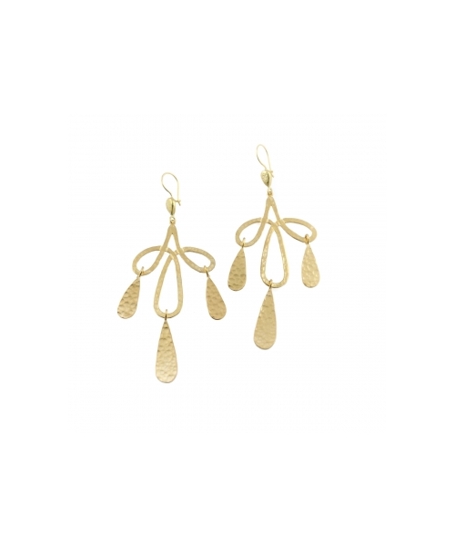 Goldplated long bronze earrings - 1