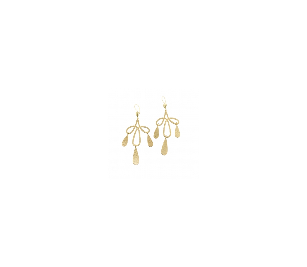 Goldplated long bronze earrings - 1