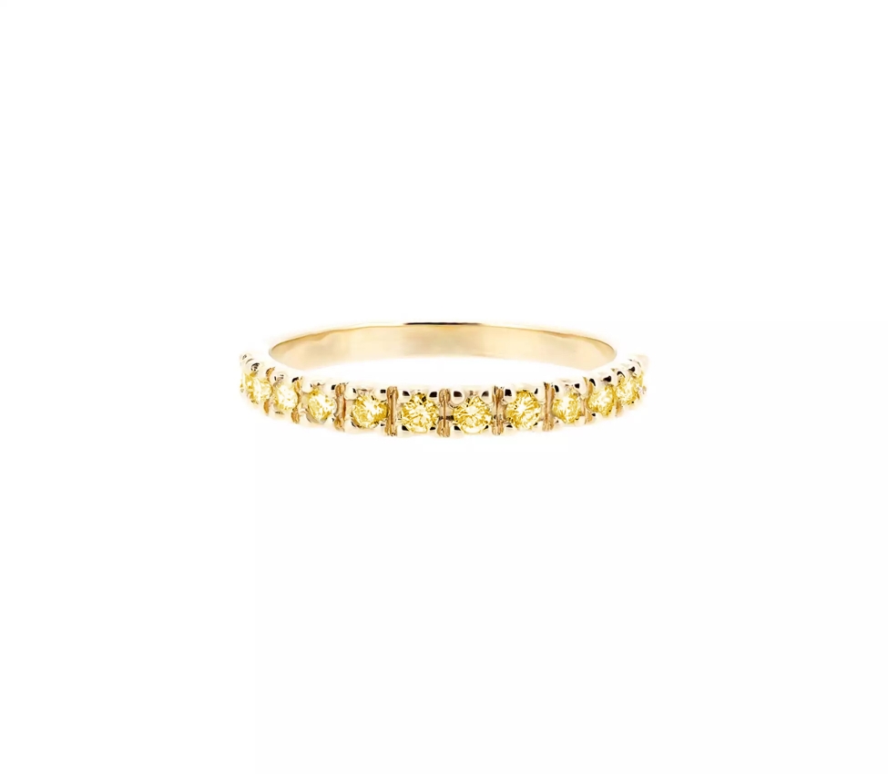 Gold Eternity Band with yellow diamonds CMP024 - 1