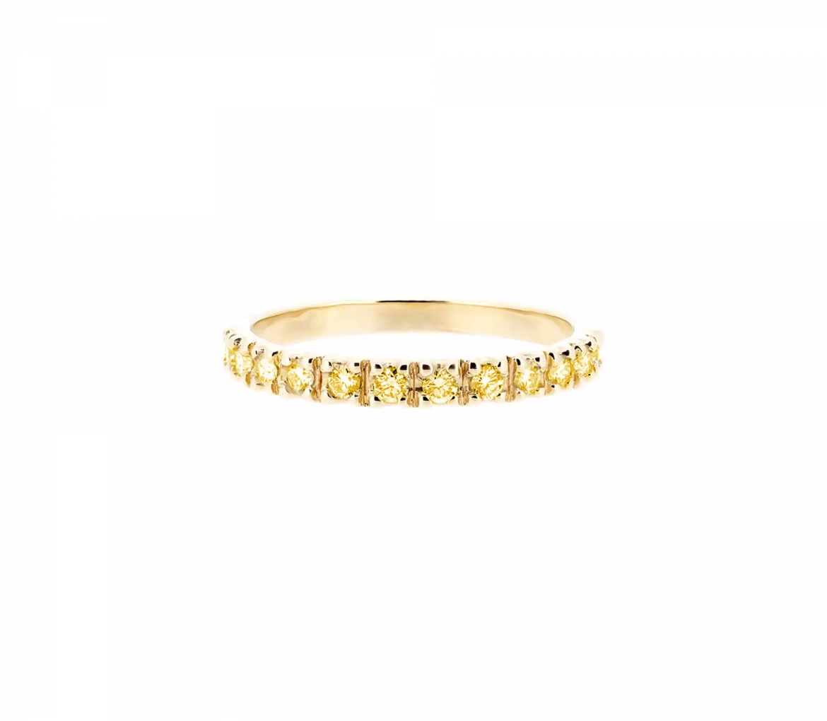 Gold Eternity Band with yellow diamonds CMP024 - 1