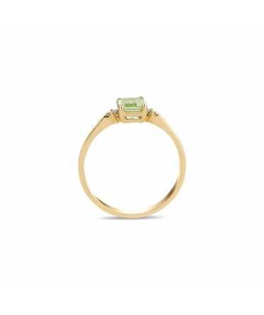 Gold ring with peridot and diamonds - 3