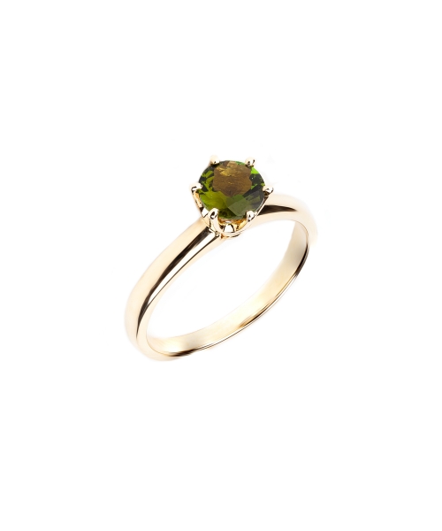 Gold ring with green tourmaline - 2