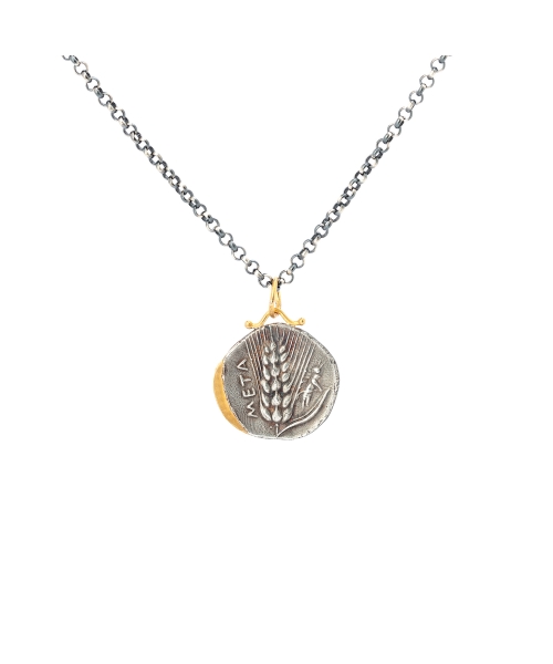 Gold and silver pendant with diamonds, Harvest Goddess - 1