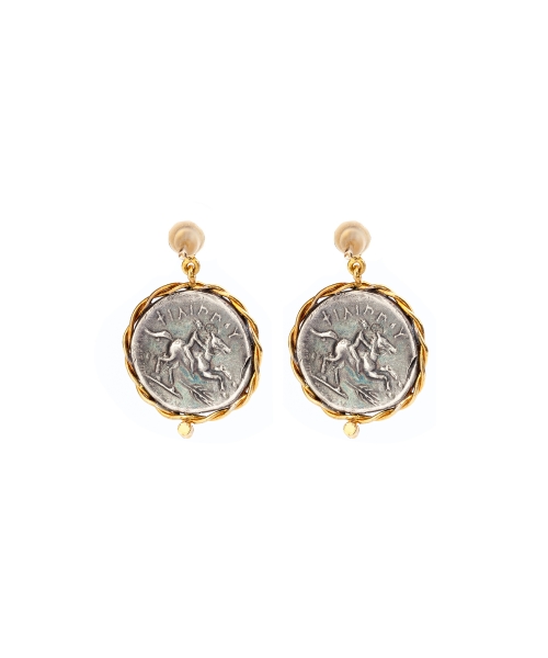 Gold and silver earrings with diamonds, Philip II of Macedon - 2