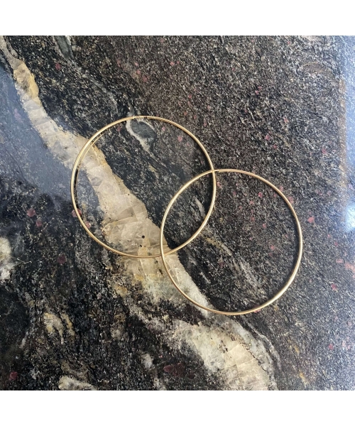 Gold hoop earrings 4 cm - 2