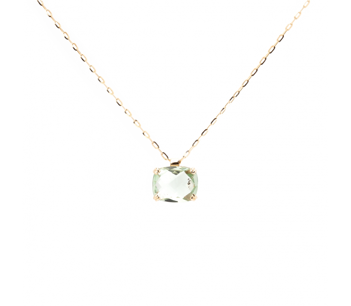 Gold Dolce Vita necklace with green amethyst - 1