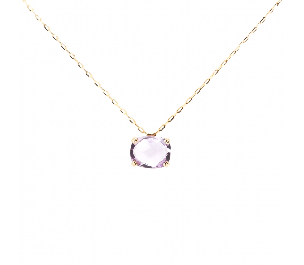 Gold Dolce Vita necklace with light amethyst - 1