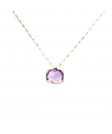 Gold Dolce Vita necklace with dark amethyst - 1