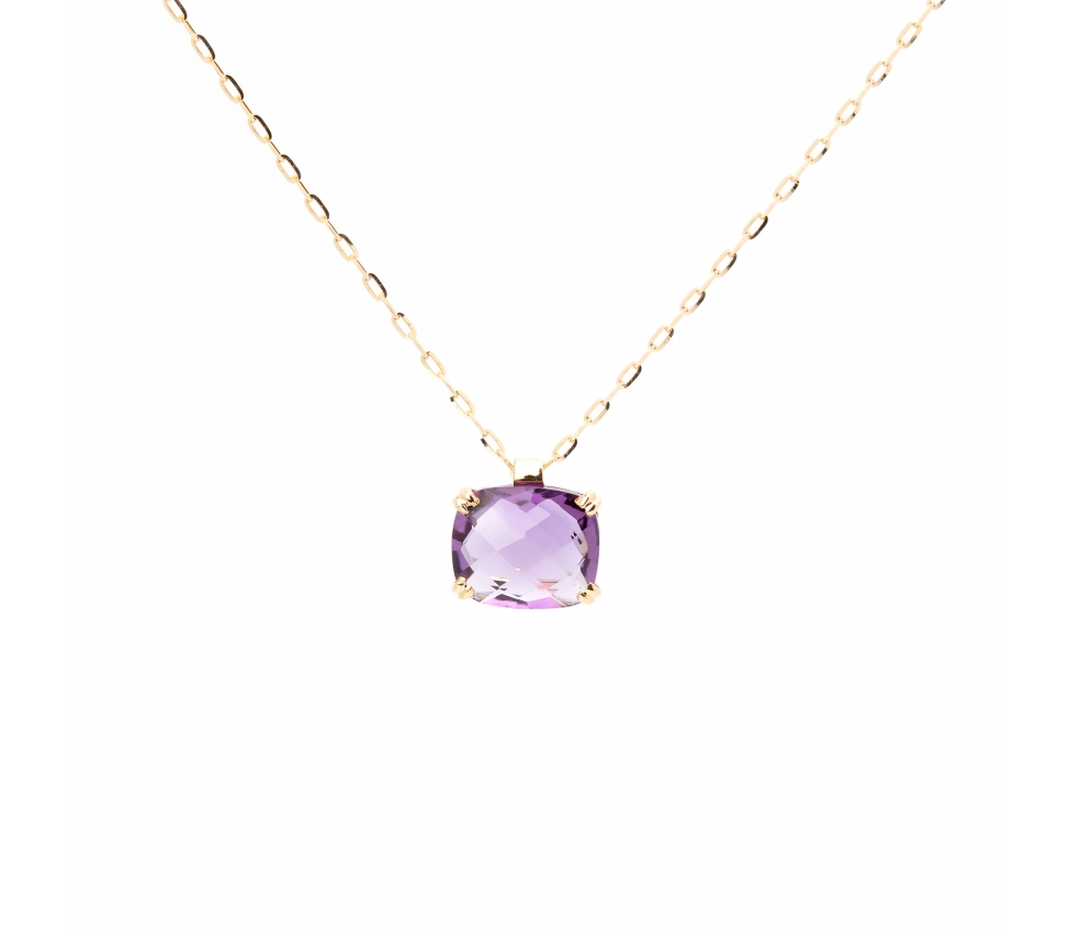 Gold Dolce Vita necklace with dark amethyst - 1