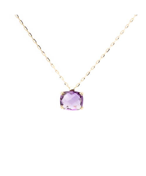 Gold Dolce Vita necklace with dark amethyst - 1