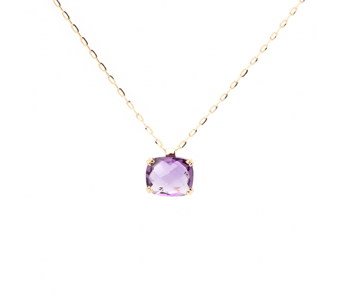 Gold Dolce Vita necklace with dark amethyst - 1