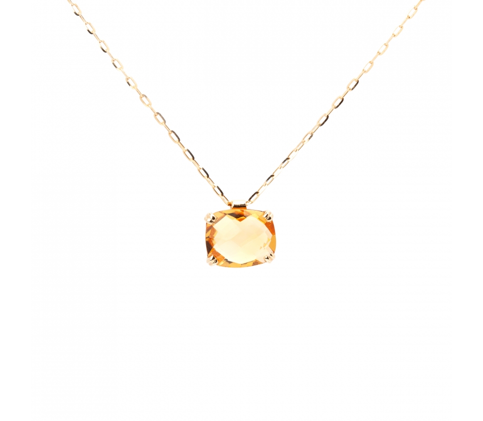 Gold Dolce Vita necklace with green amethyst - 1