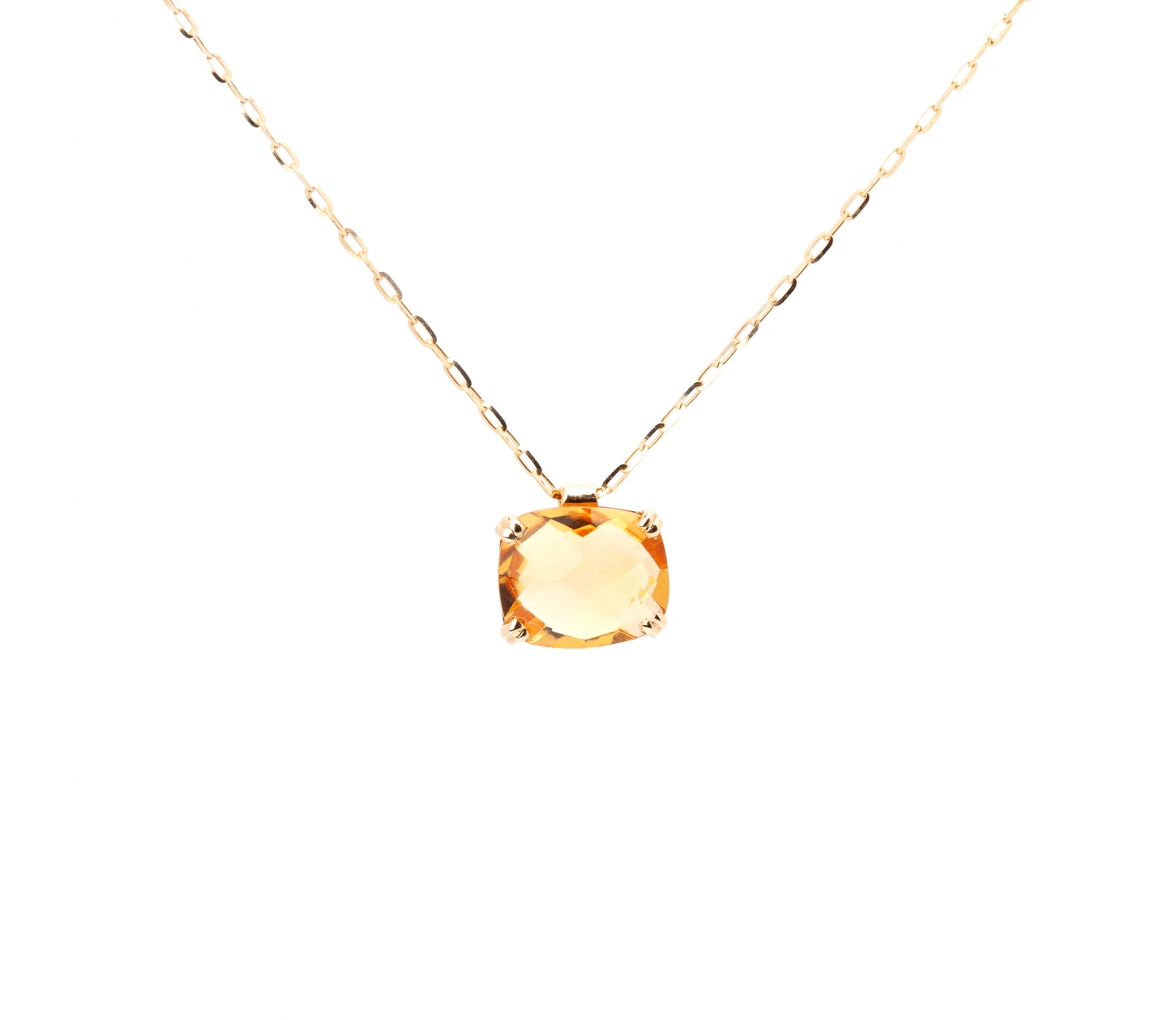 Gold Dolce Vita necklace with green amethyst - 1