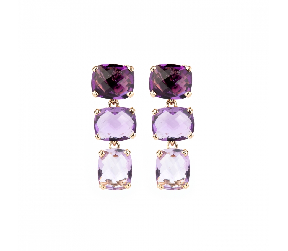 Gold Dolce Vita earrings with amethysts - 1