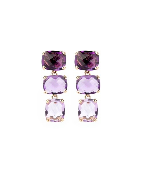 Gold Dolce Vita earrings with amethysts - 1