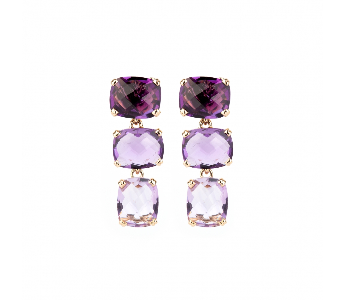 Gold Dolce Vita earrings with amethysts - 1